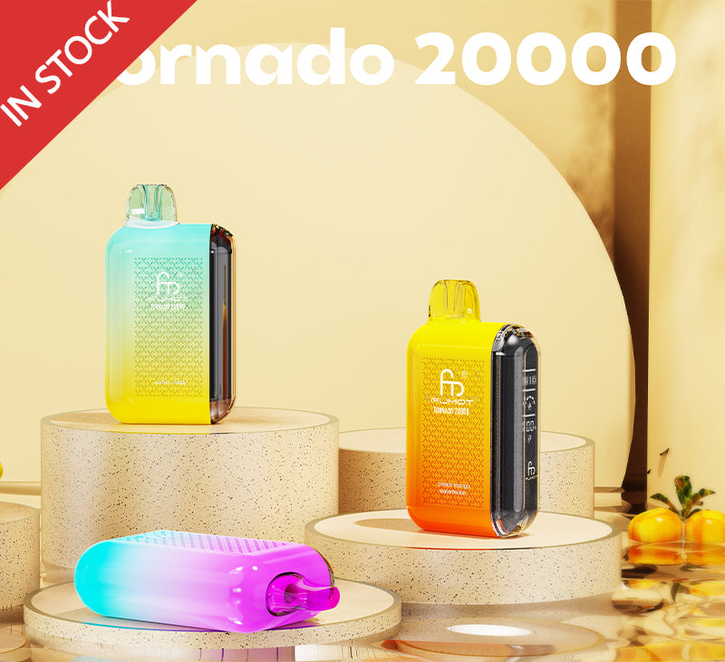 FUMOT TORNADO 20000 VAPE DEVICE WITH BATTERY AND CAPACITY DISPLAY (39 TASTES, FREE SHIPPING)