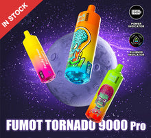 Load image into Gallery viewer, FUMOT RANDM TORNADO 9000 PRO VAPE DEVICE WITH BATTERY AND EJUICE DISPLAY (52 TASTES, FREE SHIPPING)

