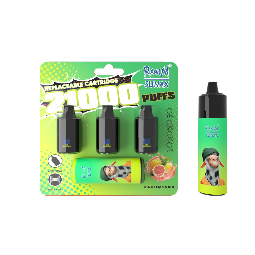 RANDM SUNAX 21000 AIRFLOW CONTROL POD REPLACEABLE VAPE DEVICE 1PC (12 Tastes, Free Shipping)